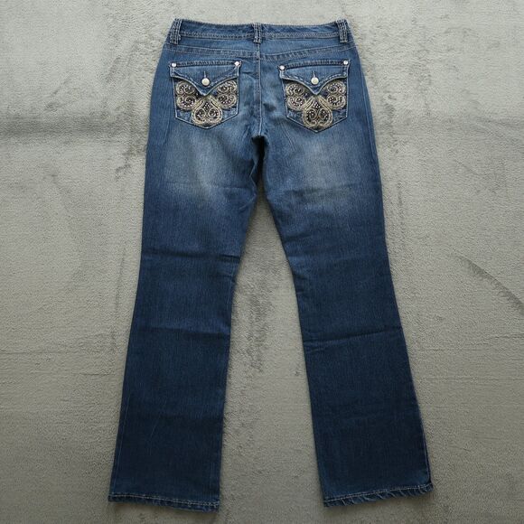 Nine West Jeans Women's Size 6 Blue Low-Rise Bootcut Denim Pants 31.5" Inseam - Picture 1 of 16